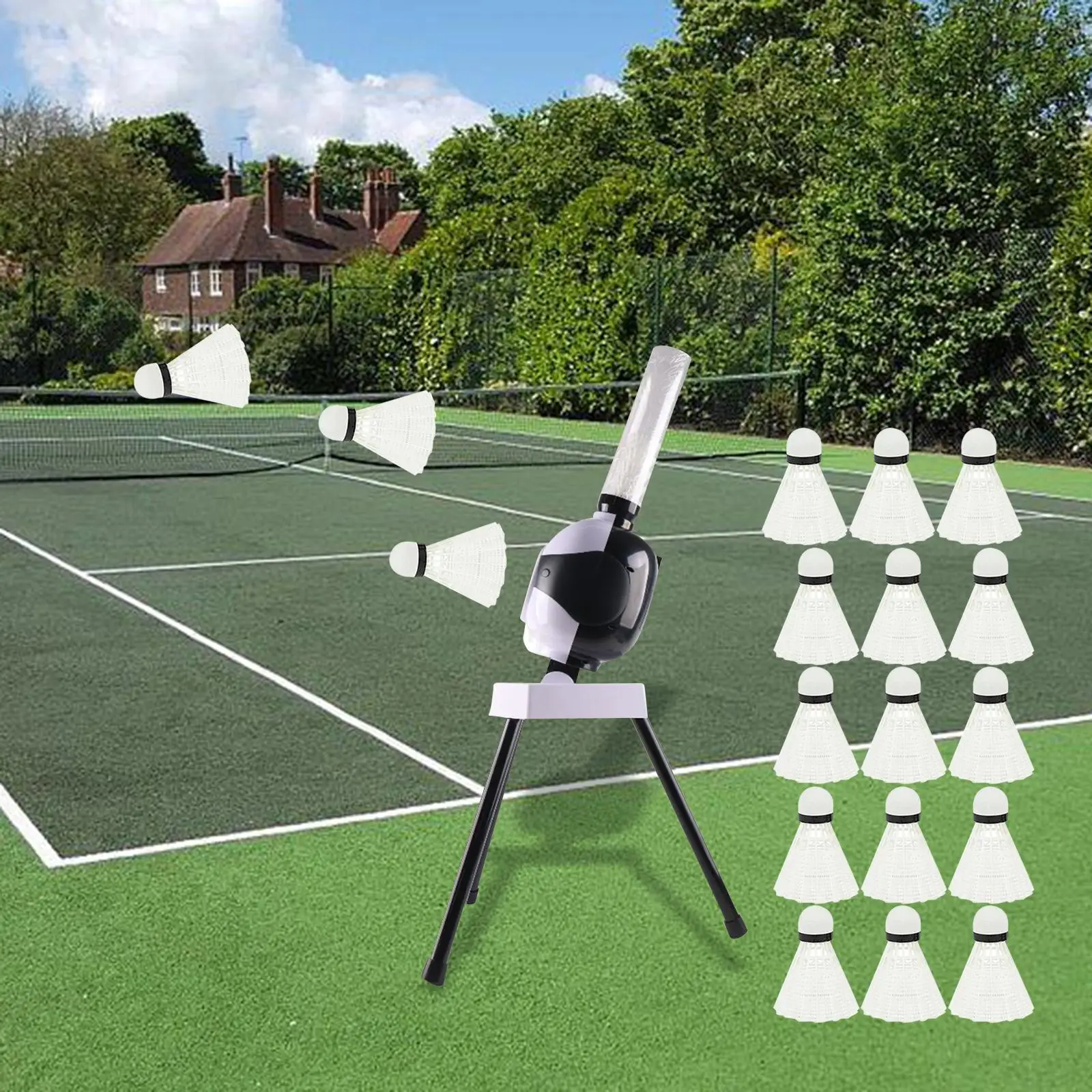 Automatic Badminton Serve Machine Practice Professional Portable Sports Training Electric Badminton Launcher for Kids All Levels