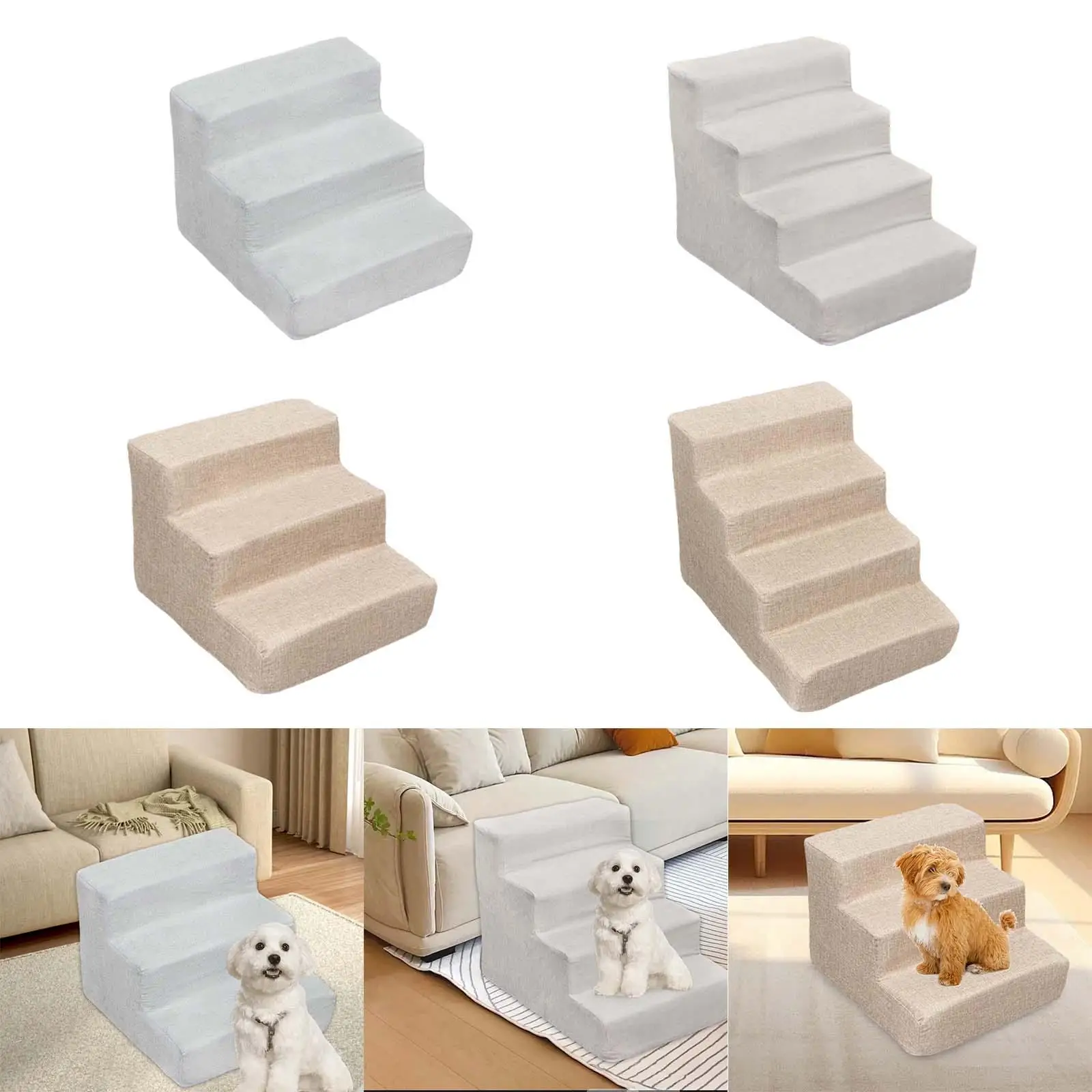 Dog Ramp Stable Comfortable Removable Cover Sturdy for Couch, Sofa, and High Bed Climbing Portable Anti Slip Versatile Pet Steps