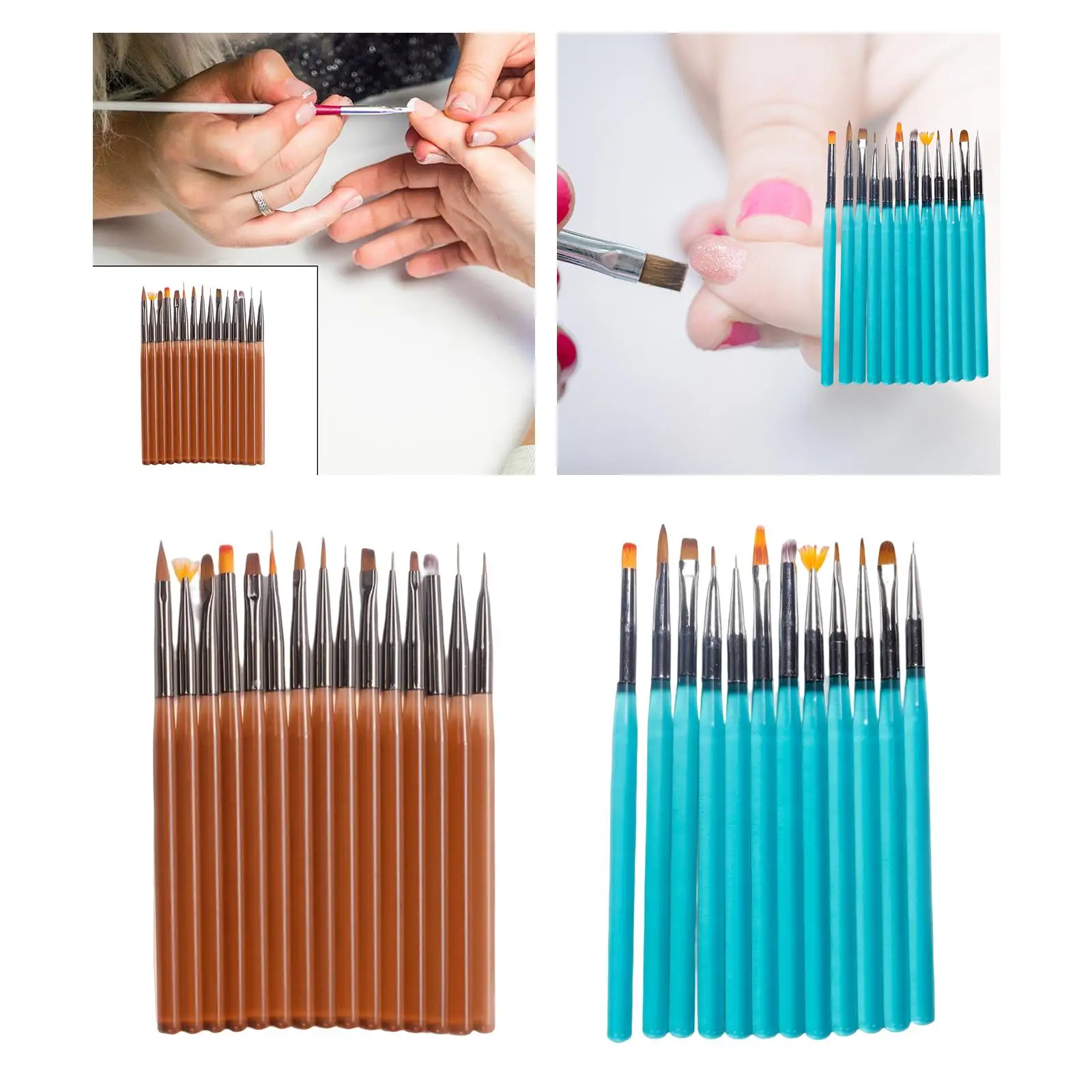Nail Art Brushes Set Painting Tools for Women Girls Lightweight for Home