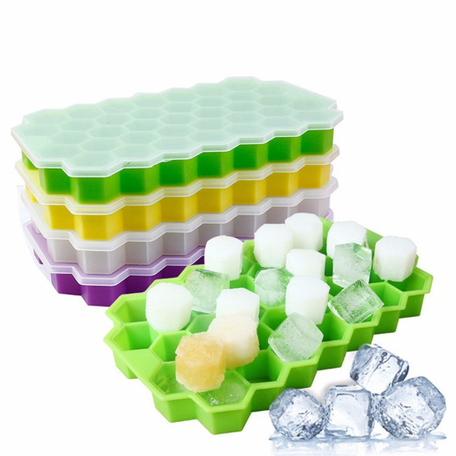 Hexagonal Shape Ice Cube Tray Silicone Ice Cube Mold With Lid Reusable Ice  Mold Multiple Colors Available 7.87“× - Temu