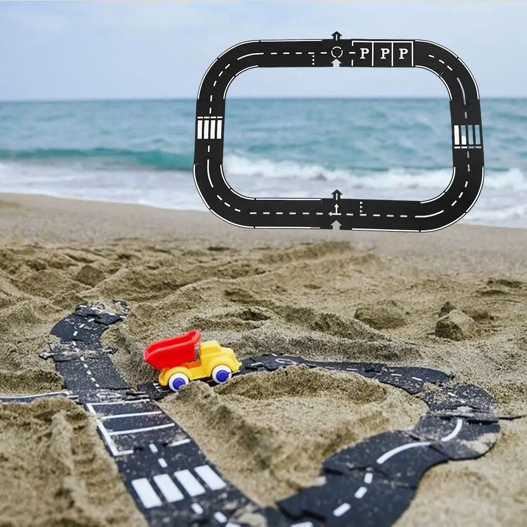  Train Track Play Set Road Paper Tape Roadway Building Motorway Curves Children Floor Carpet Educational Toys Kids Gifts