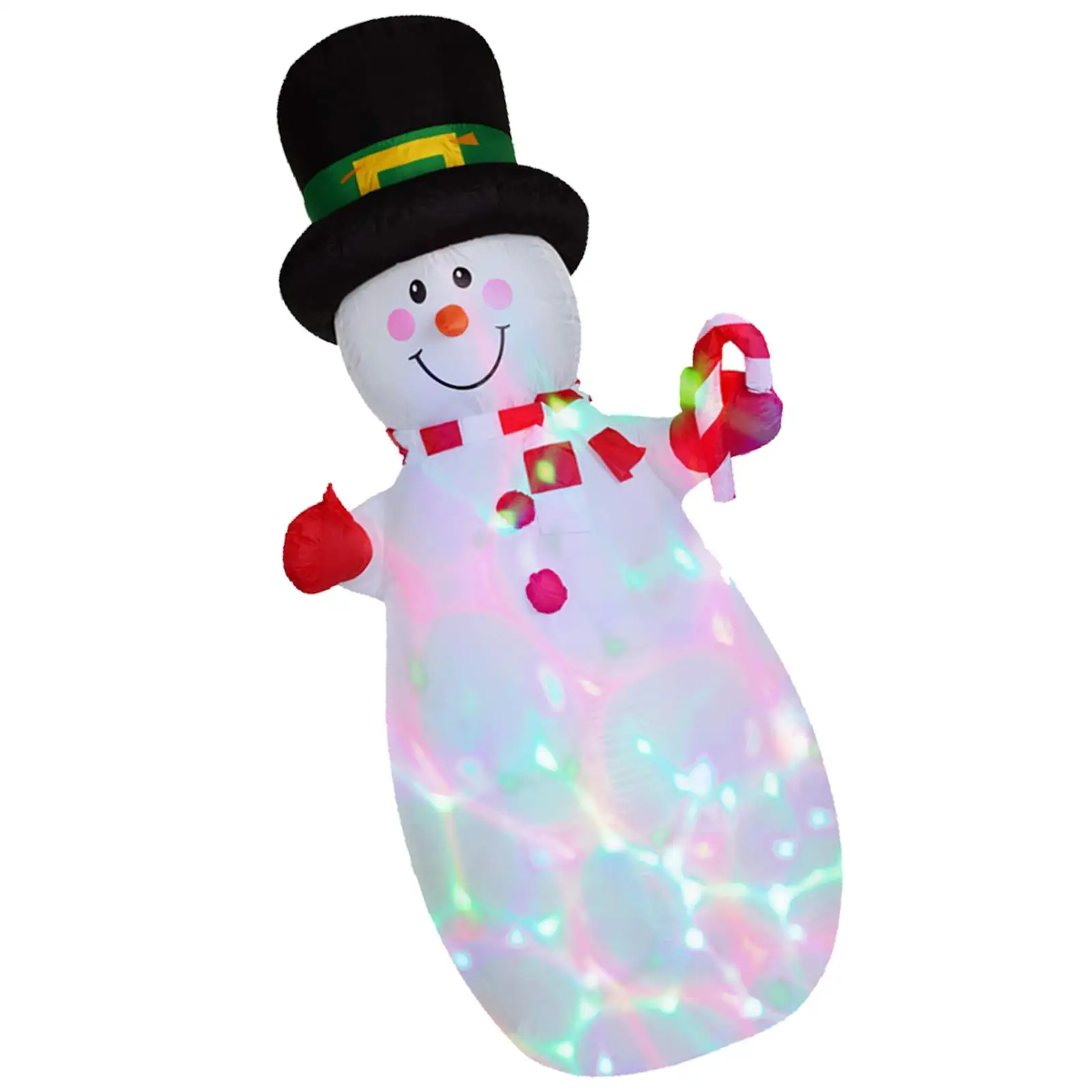 1.8 Meters Xmas Inflatable Snowman with Lights Holiday Inflatable Snowman Ornament for Party Lawn Home Garden Patio