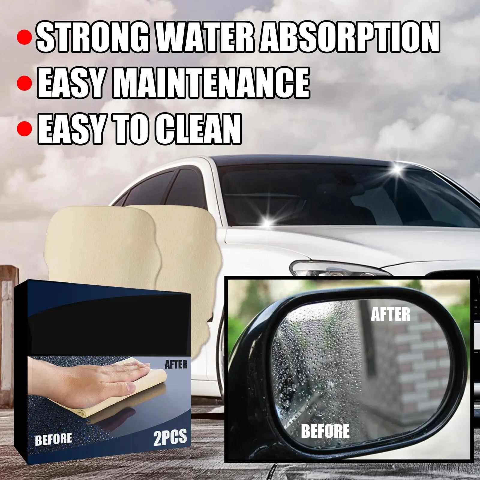 2 x Car Cleaning Towel Super Absorbent Reusable Premium Car Drying Towel Cloth Cleaning Towel Drying Towel Fits for Camera Lens