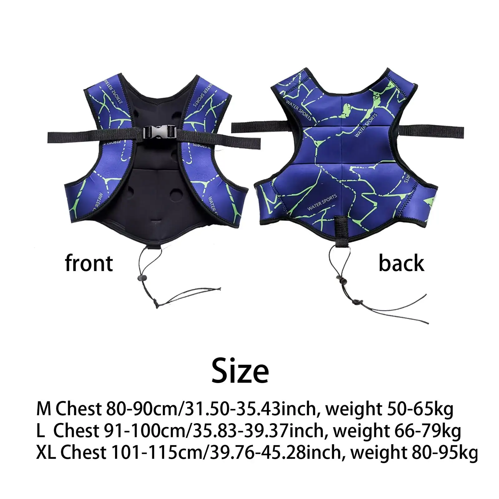 Adults Diving Weight Vest Neoprene Underwater Fishing Floating Vest Adjustable Dive Weight Belt 6 Drop Pocket for Water Sports