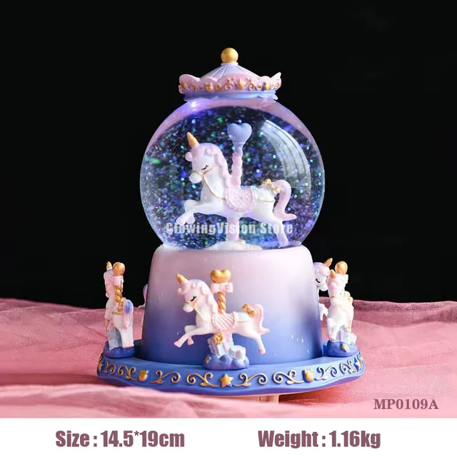 Crystal Snow Globes Crystal Ball Glass Craft Home Coffee Shop  Merry-go-round Christmas Birthday Wedding Valentine's Day Gift - Figurines  & Miniatures - AliExpress