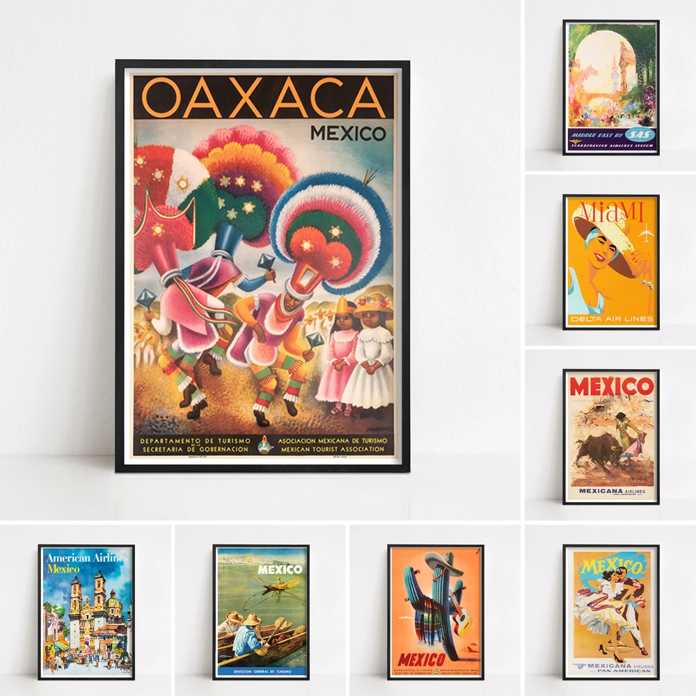 Oaxaca Mexico travel poster metal tin sign plaque metal signs 