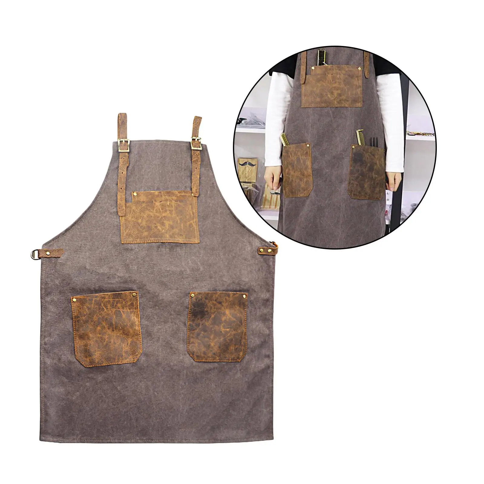 Hair  Apron for Women Men with Pockets, Hair  Apron for Salon Barber