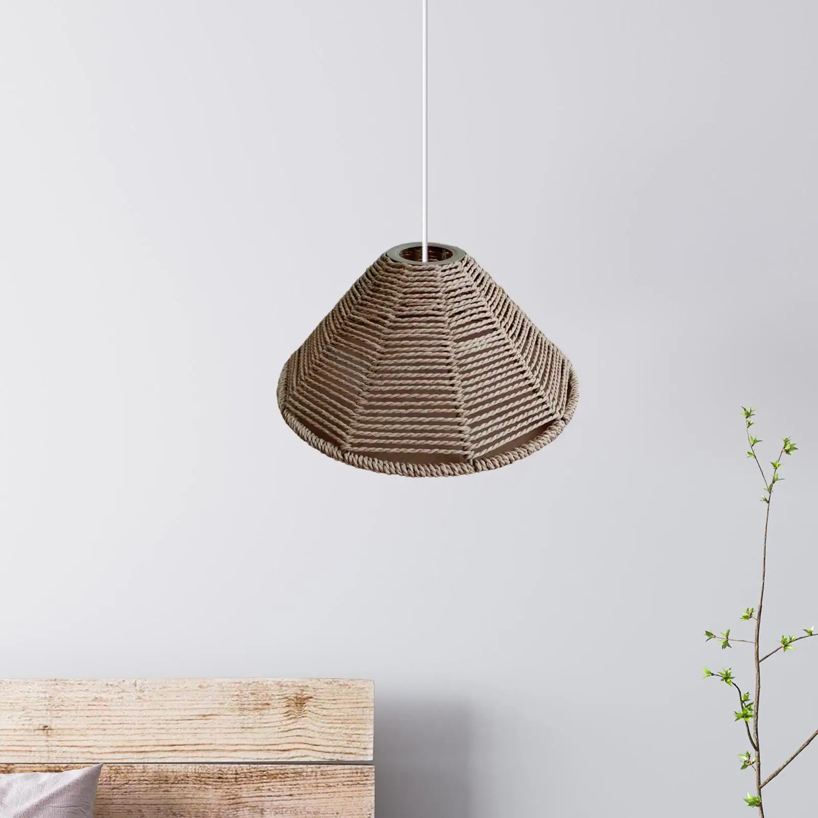 Ceiling Lantern Cover Weave Rope Lampshade Dustproof Light Shade Lamp Shade for Hallway Hotel Dining Table Teahouse Accessory