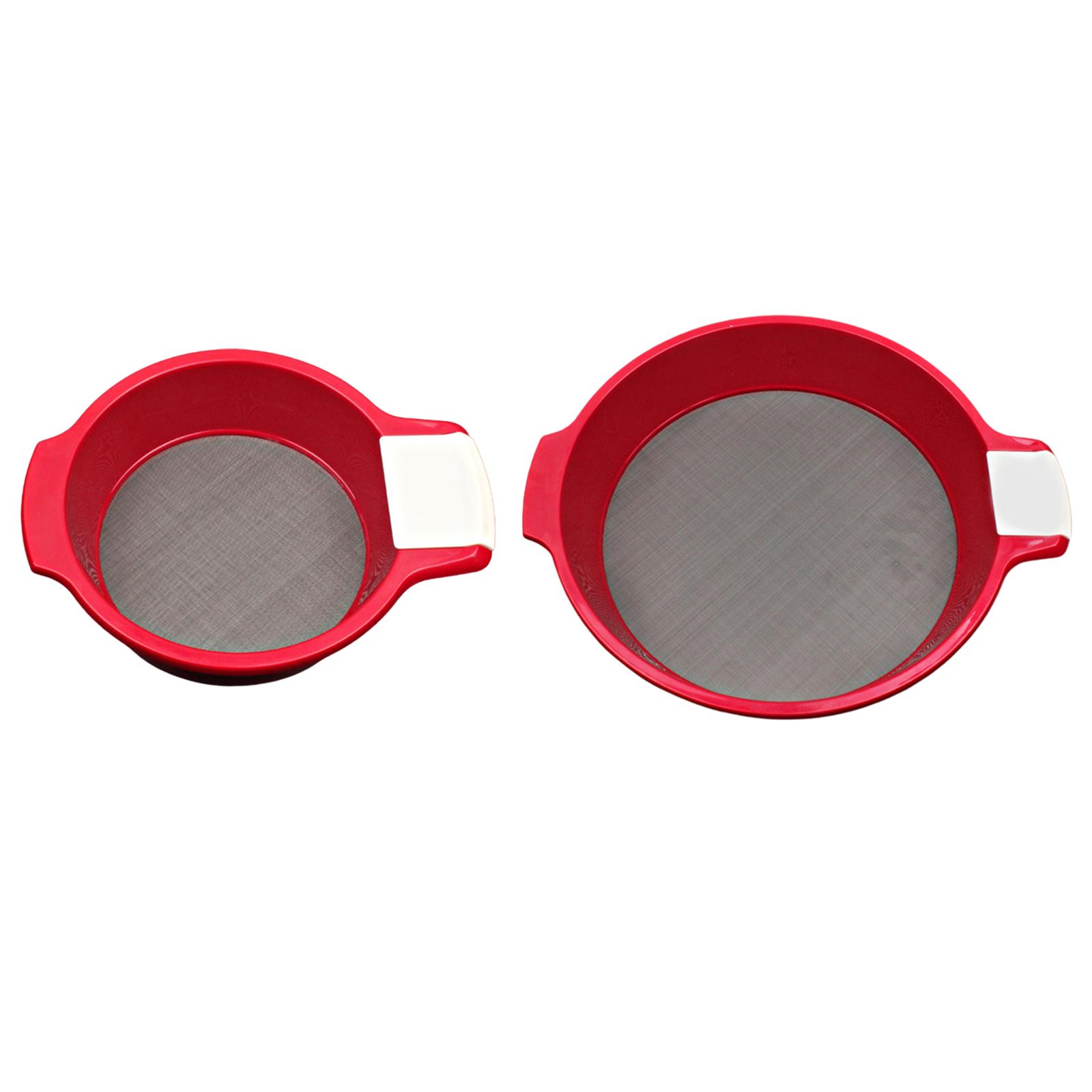 Flour Sifter with Double Handle ABS Plastic Mesh Filter Flour Sieve Mesh for Coffee, Flour, Sugar, Spices, Cocoa Powder Baking