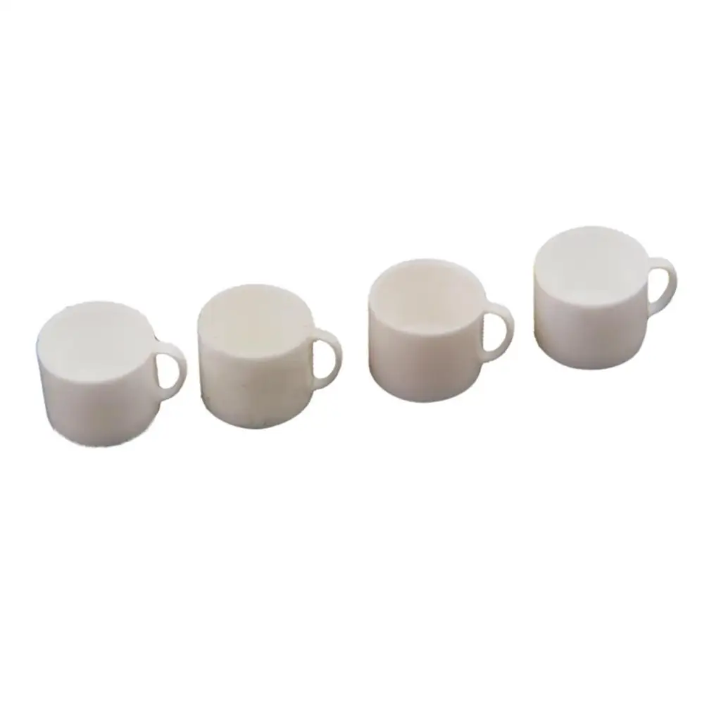 4 / Piece White Coffee Cup -1 / 12 Scale Dollhouse Miniature Tableware,
