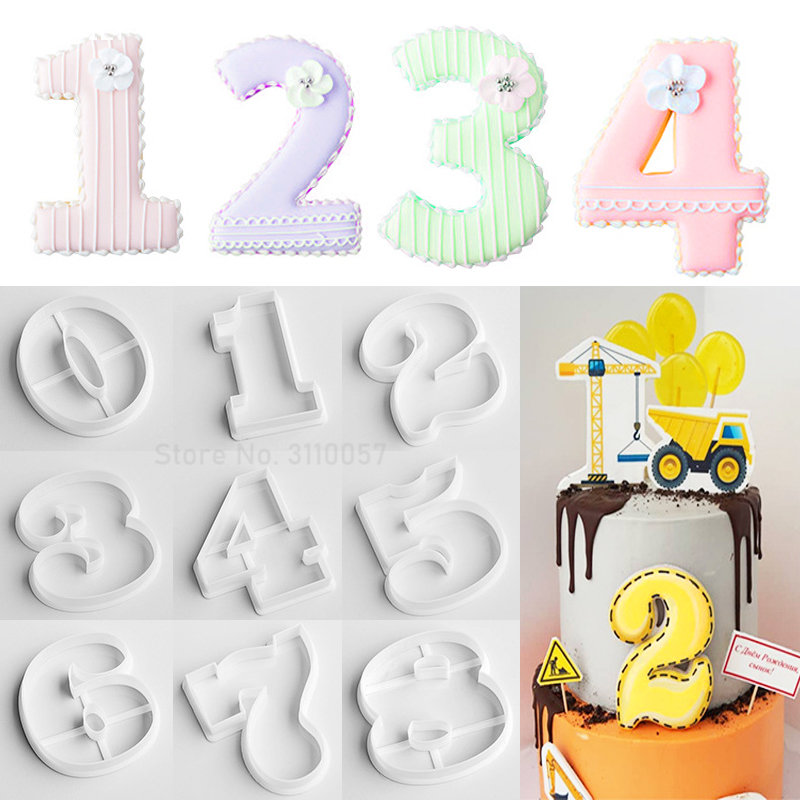 Description Picture 4 of item0 To 8 Large Digital Number Cake Mold Cartoon Fondant Frosted Cookie Cutting Die Cake Decorating Tools Baking Biscuit Mold NEW
