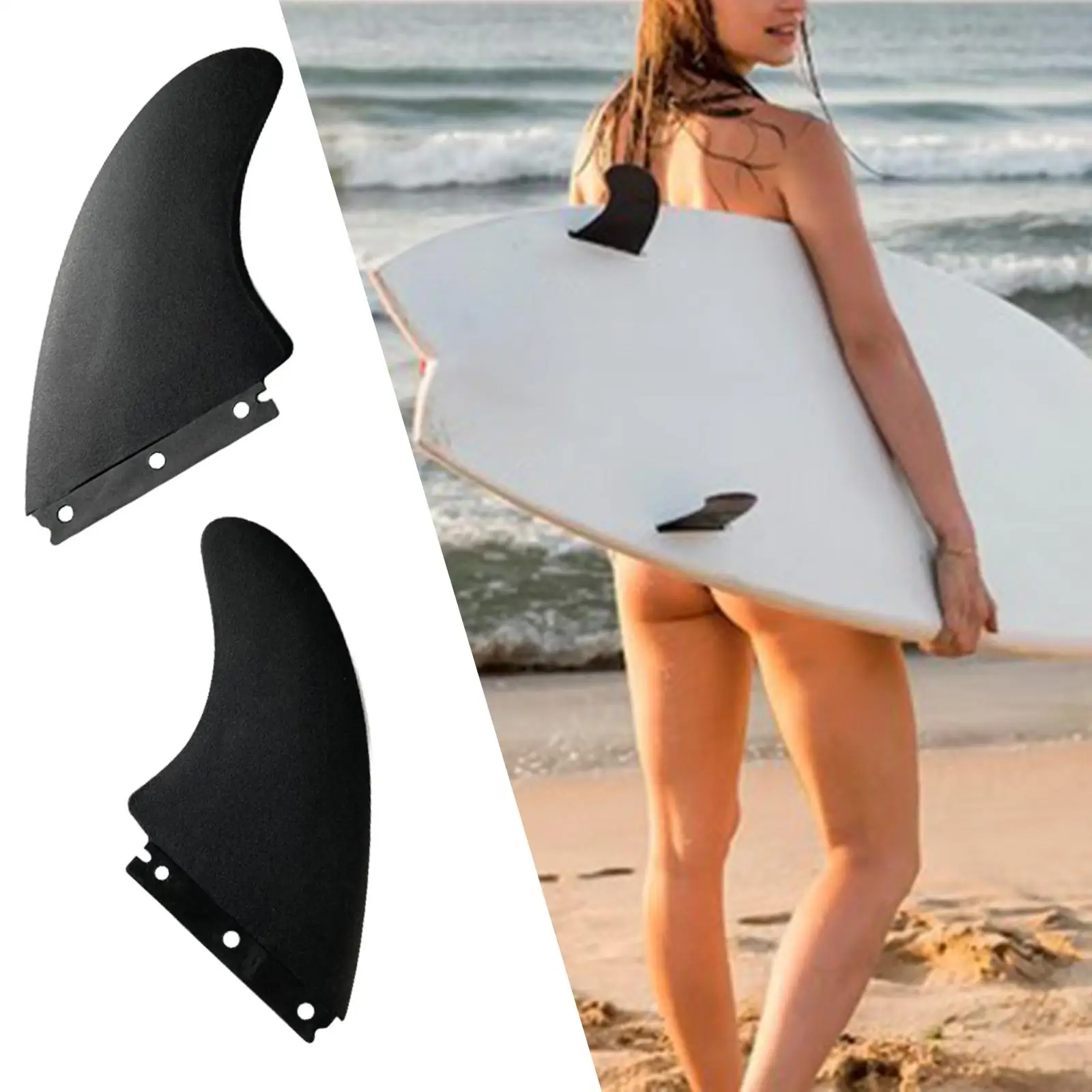 2Pcs Universal Surfboard Fin Replacement Fin Quick Release Surf for Stand up Paddleboard Canoe Water Sport Accessories