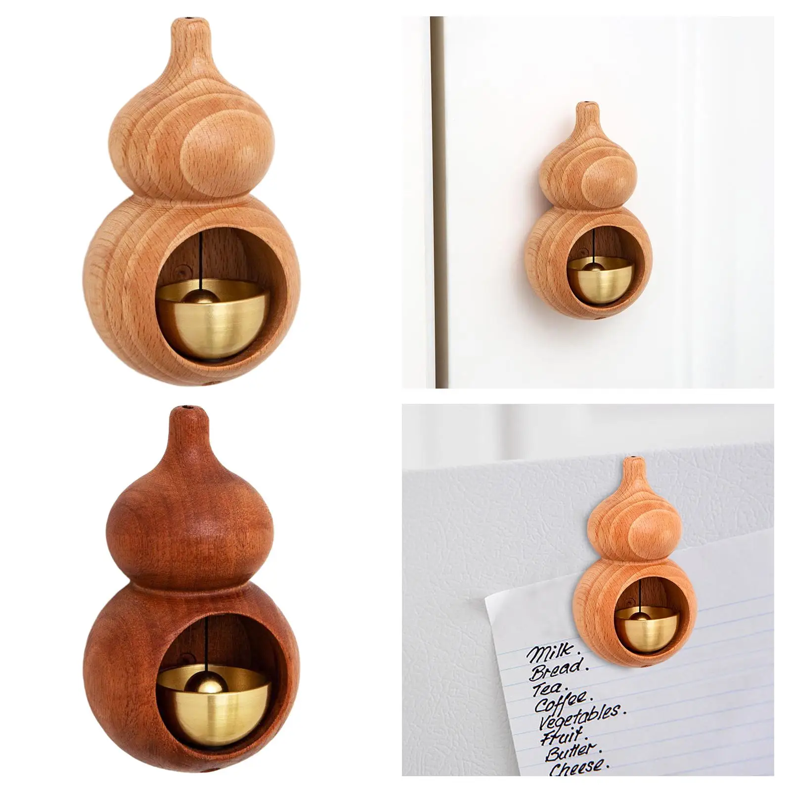 Shopkeepers Bell Lucky Gourd Gate Bell Chime Entry Doorbells Chime Wood Doorbells for Wardrobe Gate Entering Store Refrigerator