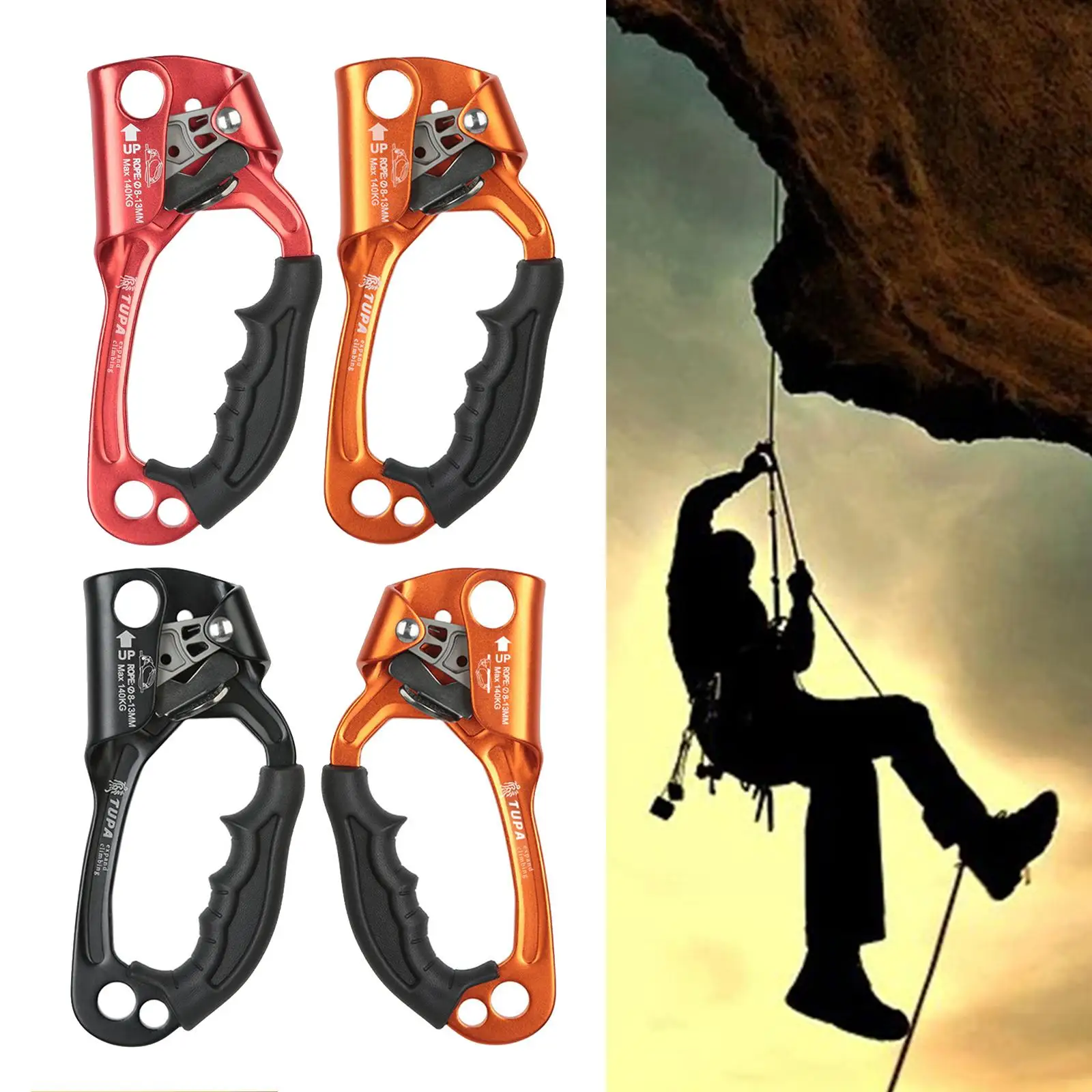  Foot Ascender Rope Grab Riser  8-13mm Rope for Rock Climbing