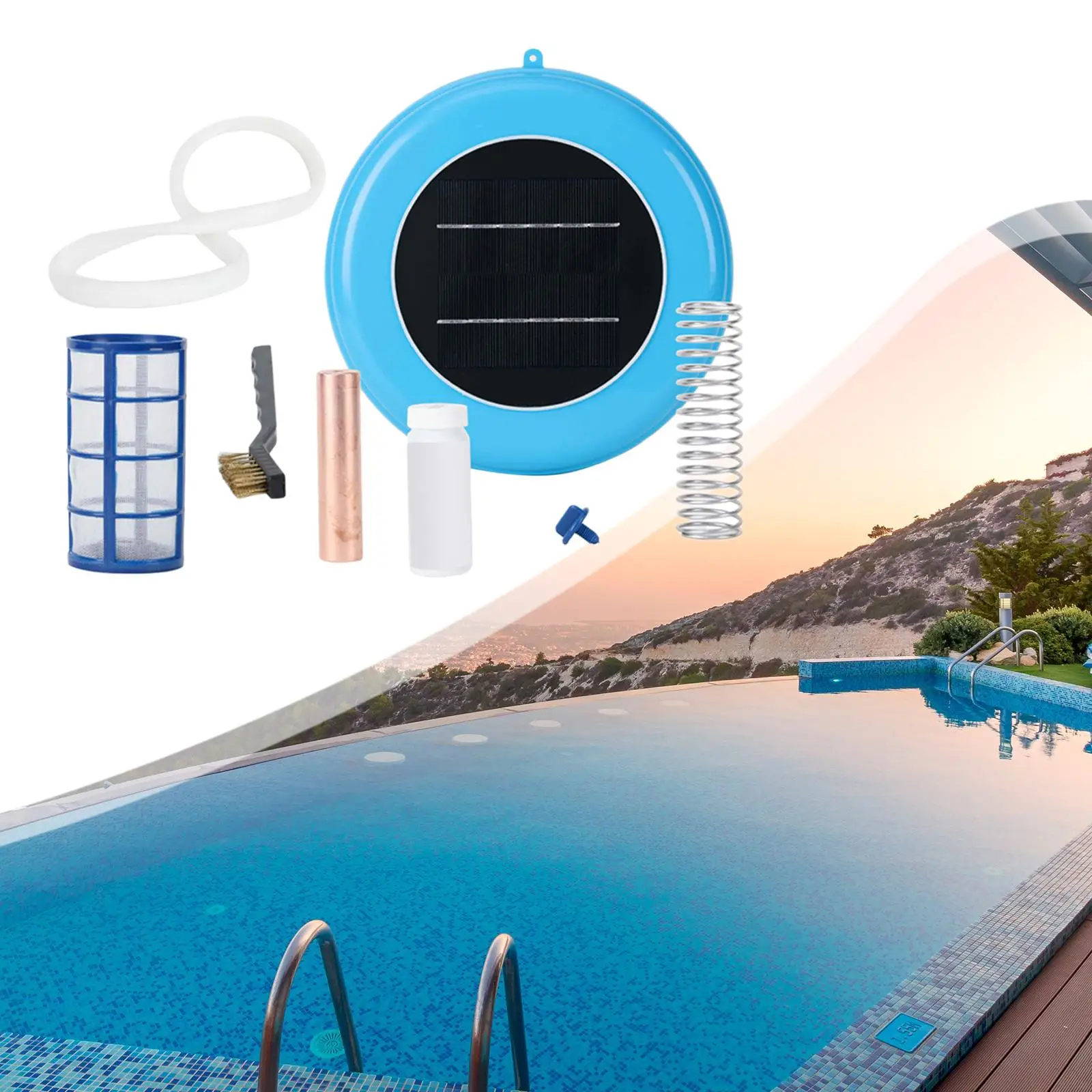 Solar Pool Ionizer Pool Clean Tool Kill Algae Keeps Pool Cleaner Water Processor Purifier Pool Cleaner for Garden Outdoor