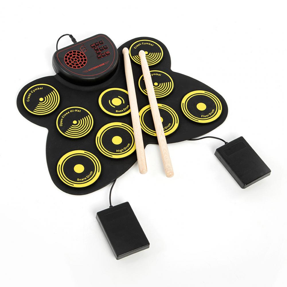 Title 9, Portable Drum Set Built-in Stereo Speaker Silic...