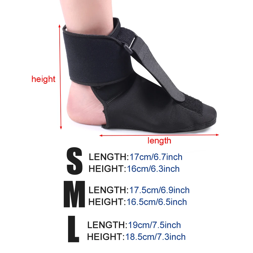 Kompressions-Plantarfasziitis-Nachtschienen-Socke, orthopädische Fußstütze mit Dorsalstropfen, weiche Dehnungs-Stiefelschienen für Füße – Detail 3