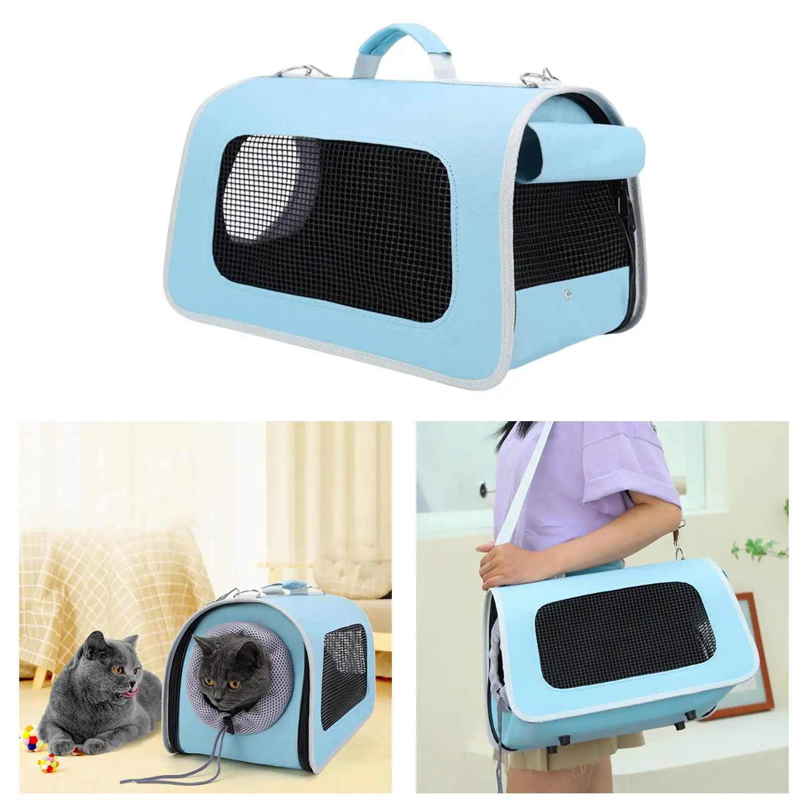 Portable Cat Carrier Pet Travel Carrier Shoulder Bag Handle Bag Pet Cage Breathable for Outdoor Cats Travelling Dogs Puppies