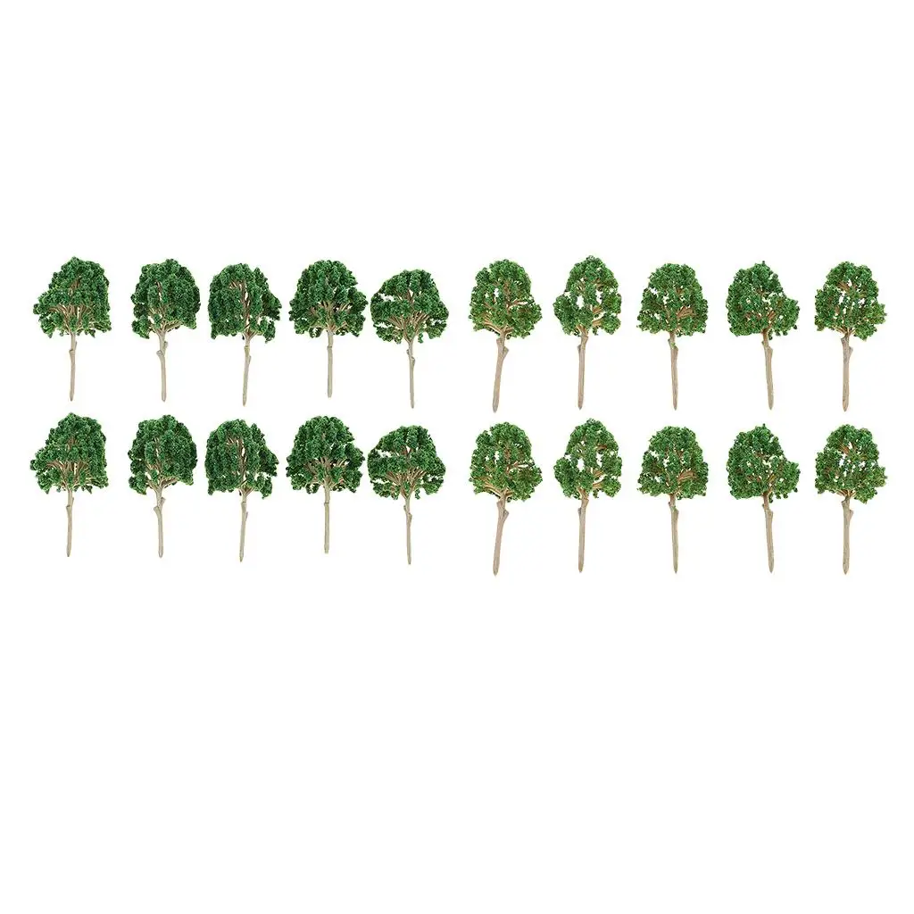 MagiDeal 10Pcs Sand Table Model Building Scale Tree Plant Miniature for Tailway Tailroad Train Track Park Garden Scenery Toys