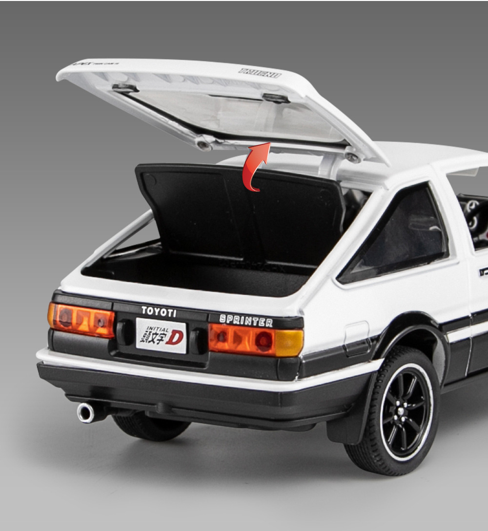 1:24 Toyota AE86 Классический гоночный аниме начал D TRUENOscale  металлическая модель с светильник и звуком литая машина оттягивающий назад  игрушки из сплава | AliExpress