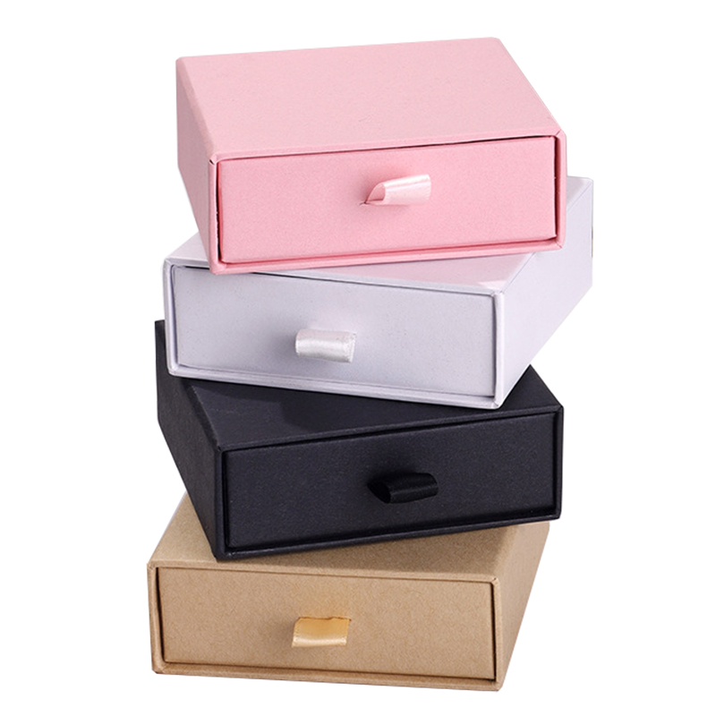 Multiple-Use Jewelry Packaging Box for Necklace, Bracelet, and Ring in Pink/White/Black