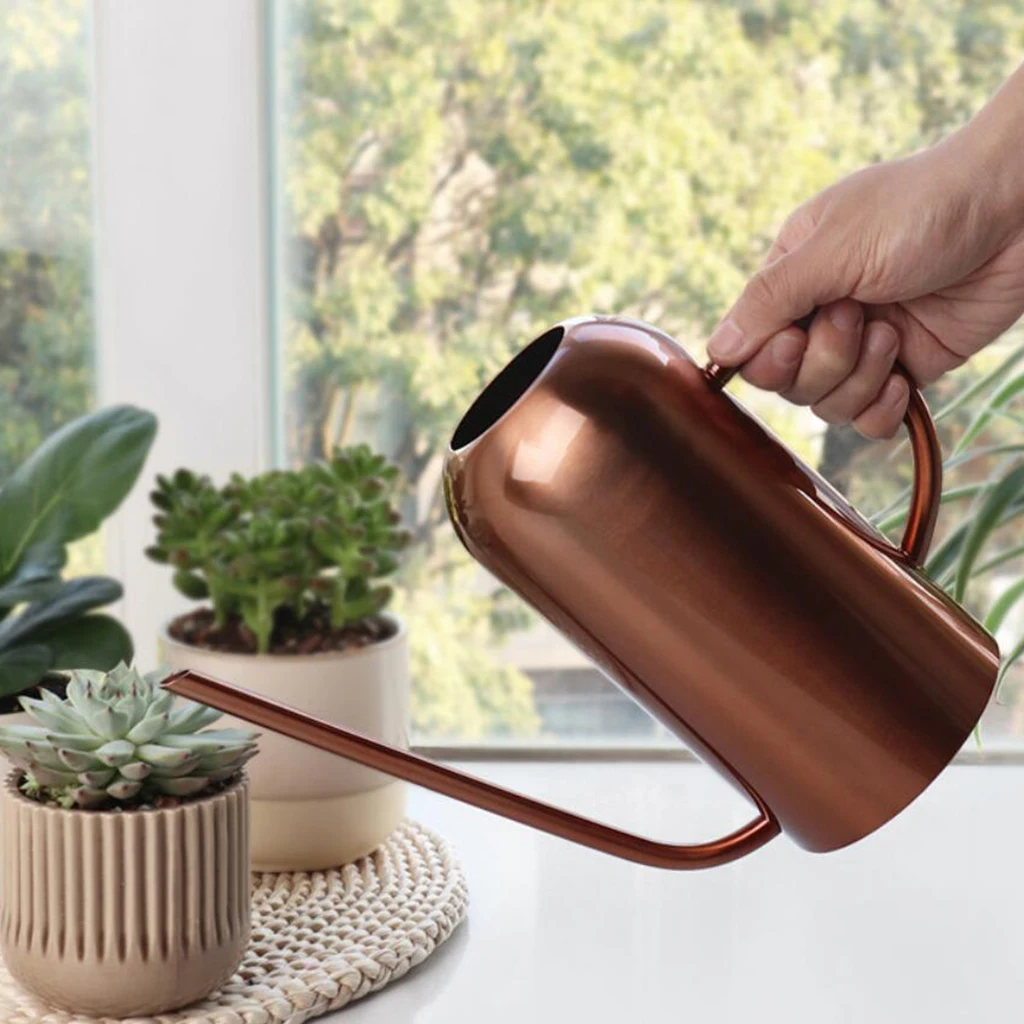 50oz/1.5L Stainless Steel Watering Can Pot with Long Spout Indoor Tool