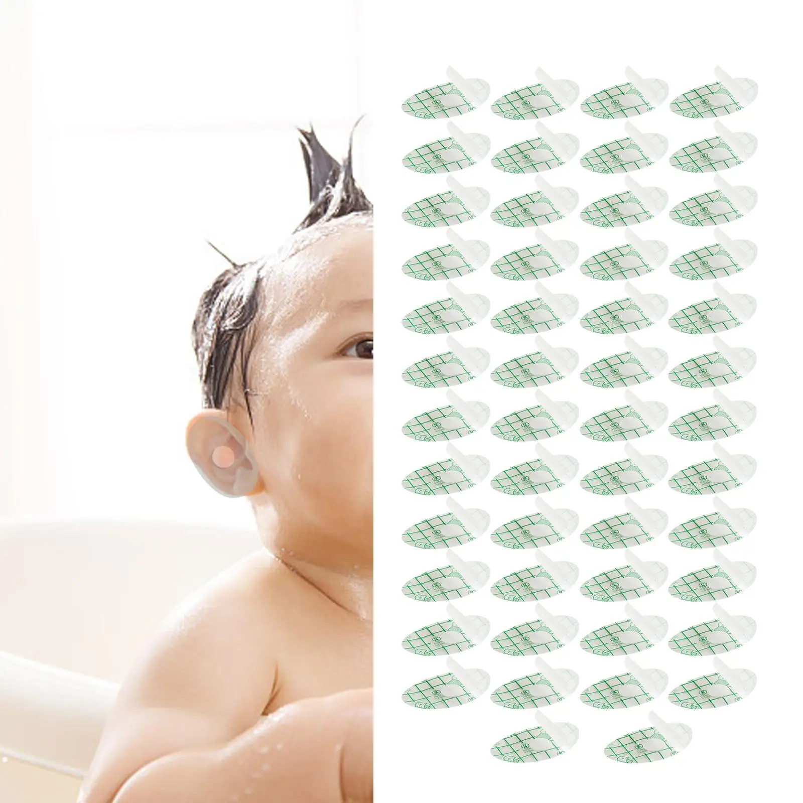 50Pcs Breathable Waterproof Baby Ear Stickers Earmuffs Ears Protector Covers for Swimming Hairdressing Infants Toddlers