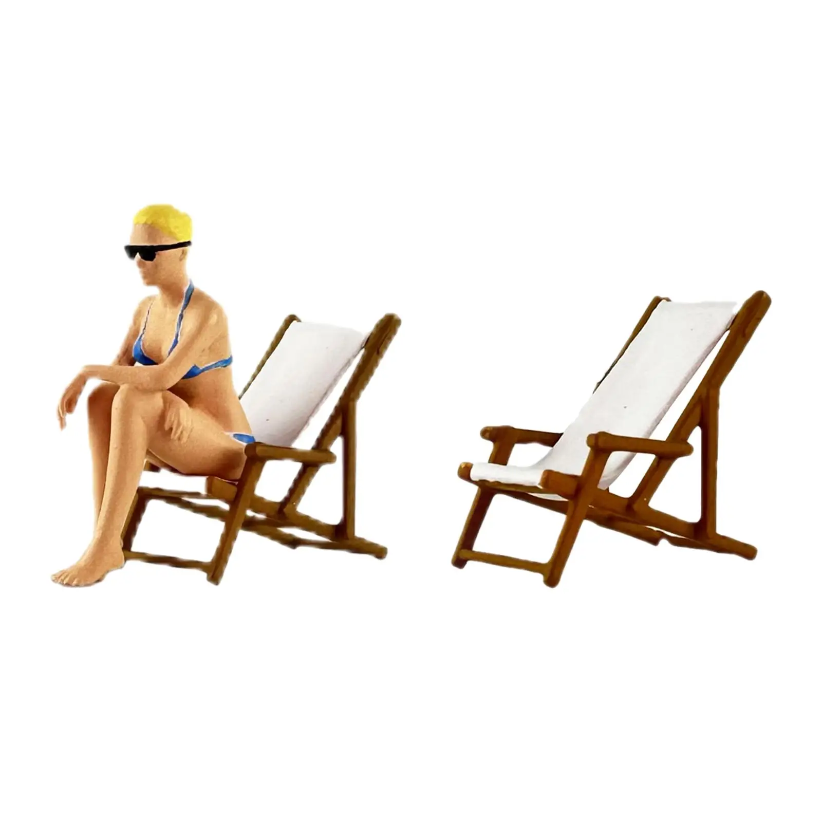 1/64 Scale Diorama Figure Painted Lounge Chair Model for DIY Projects Doll House Decoration Architecture Model Kids Adults Gifts