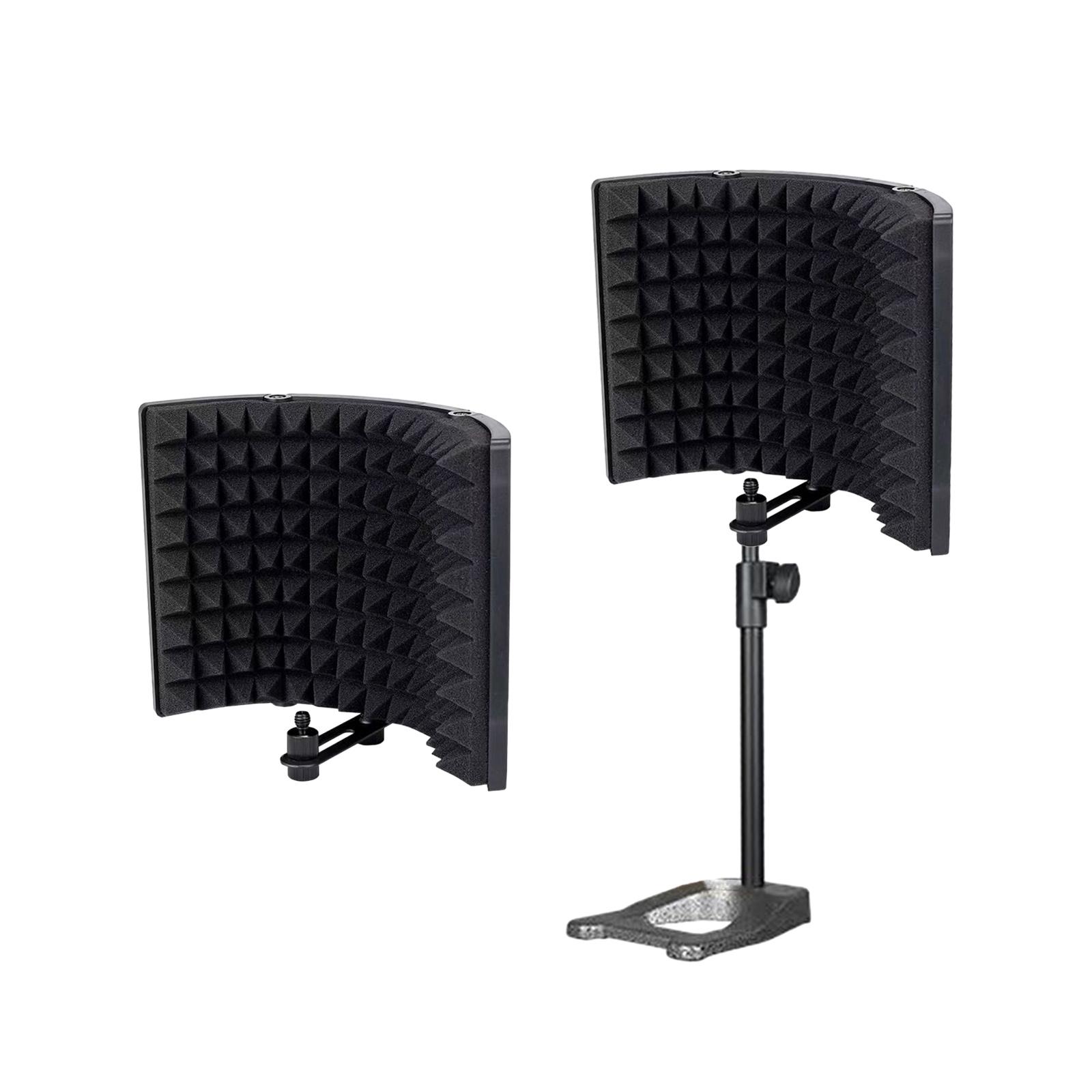 3 Panels Microphone Isolation Shield Adjustable for Singing Podcasts