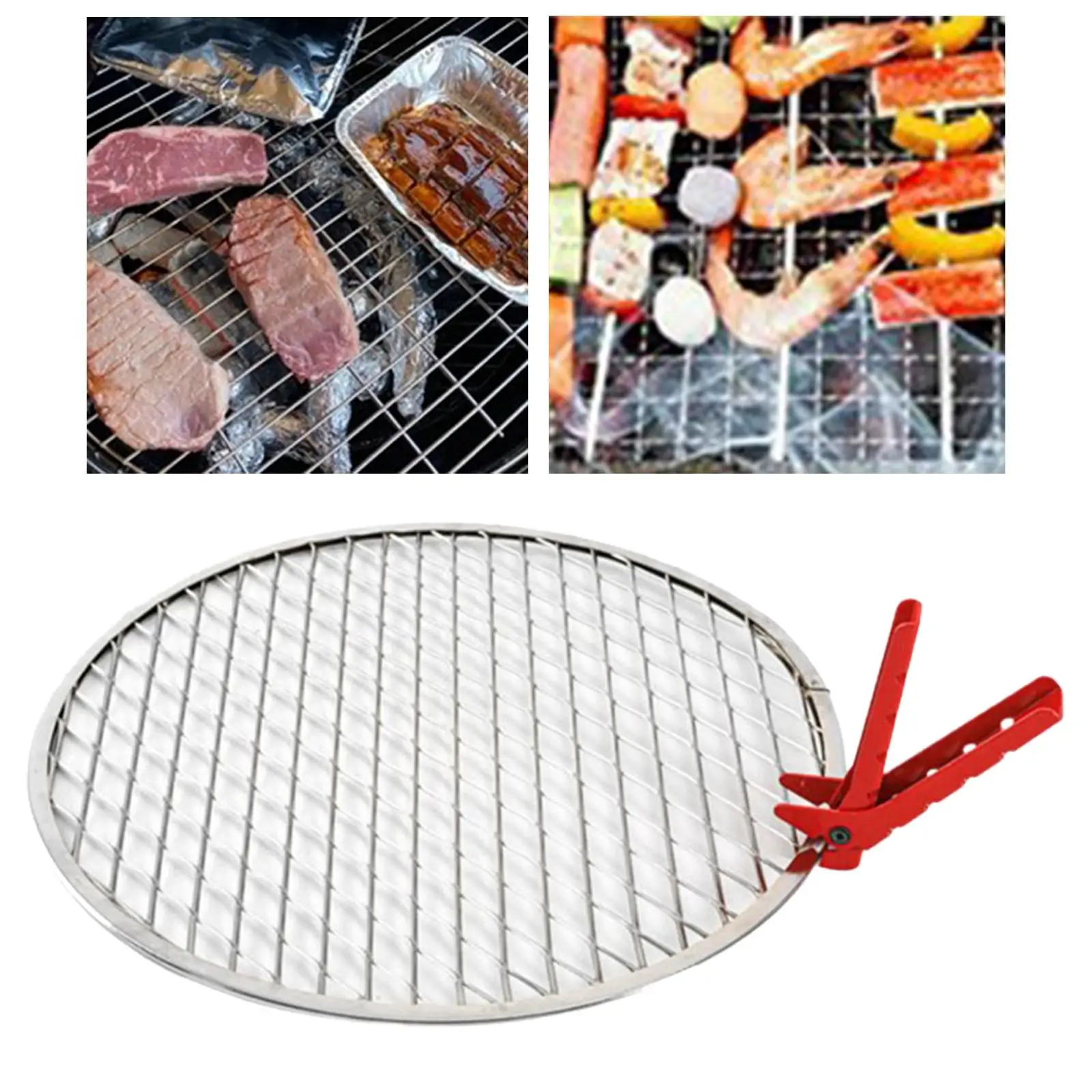 BBQ Grill Pan, Non Stick Roasting Barbecue Grill Pan, Round Grill Set for Indoor Outdoor Camping BBQ