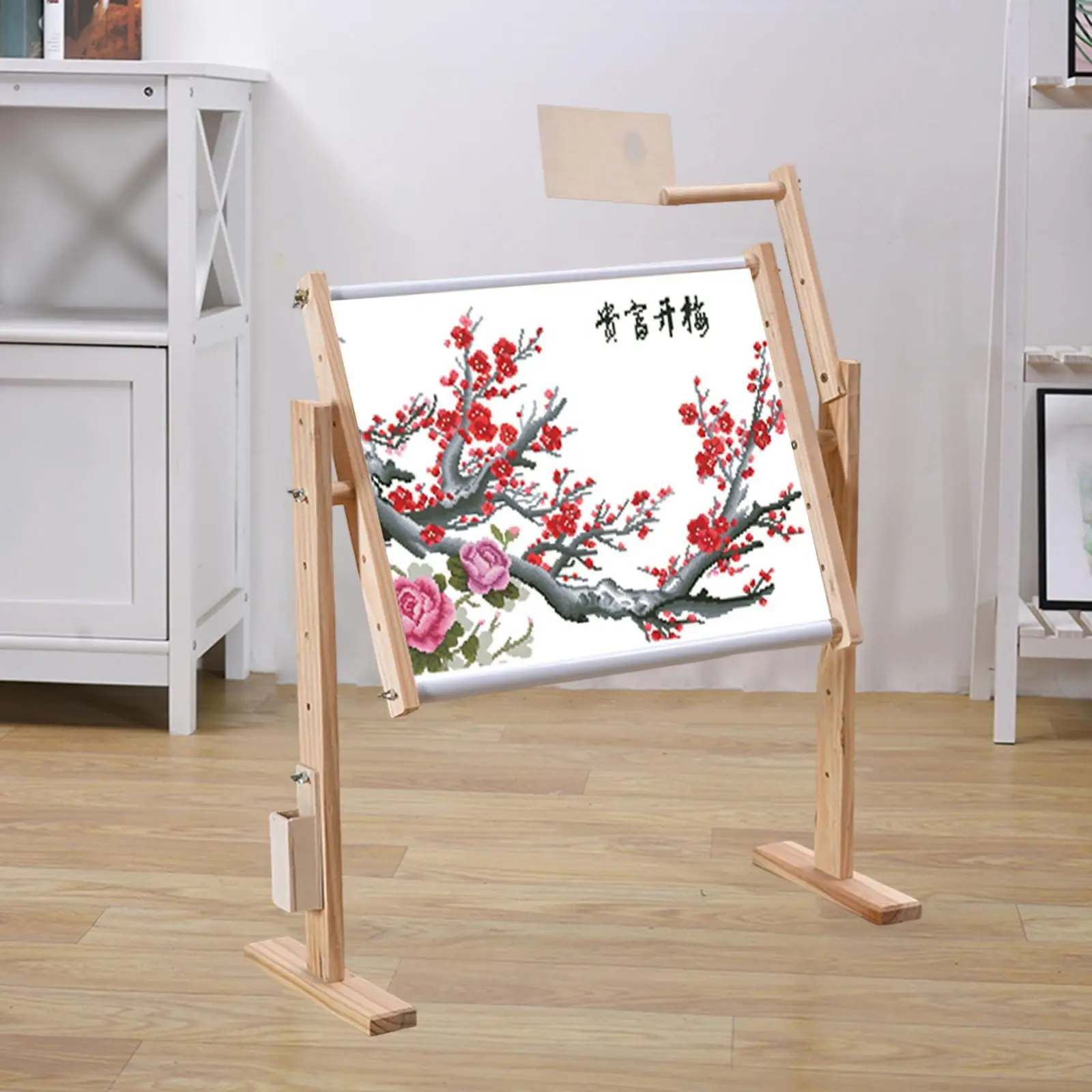 Adjustable Wood Embroidery Frame Stand Cross Stitch Rack Holder Embroidery Lap Stand Table Needlework Sewing Tools
