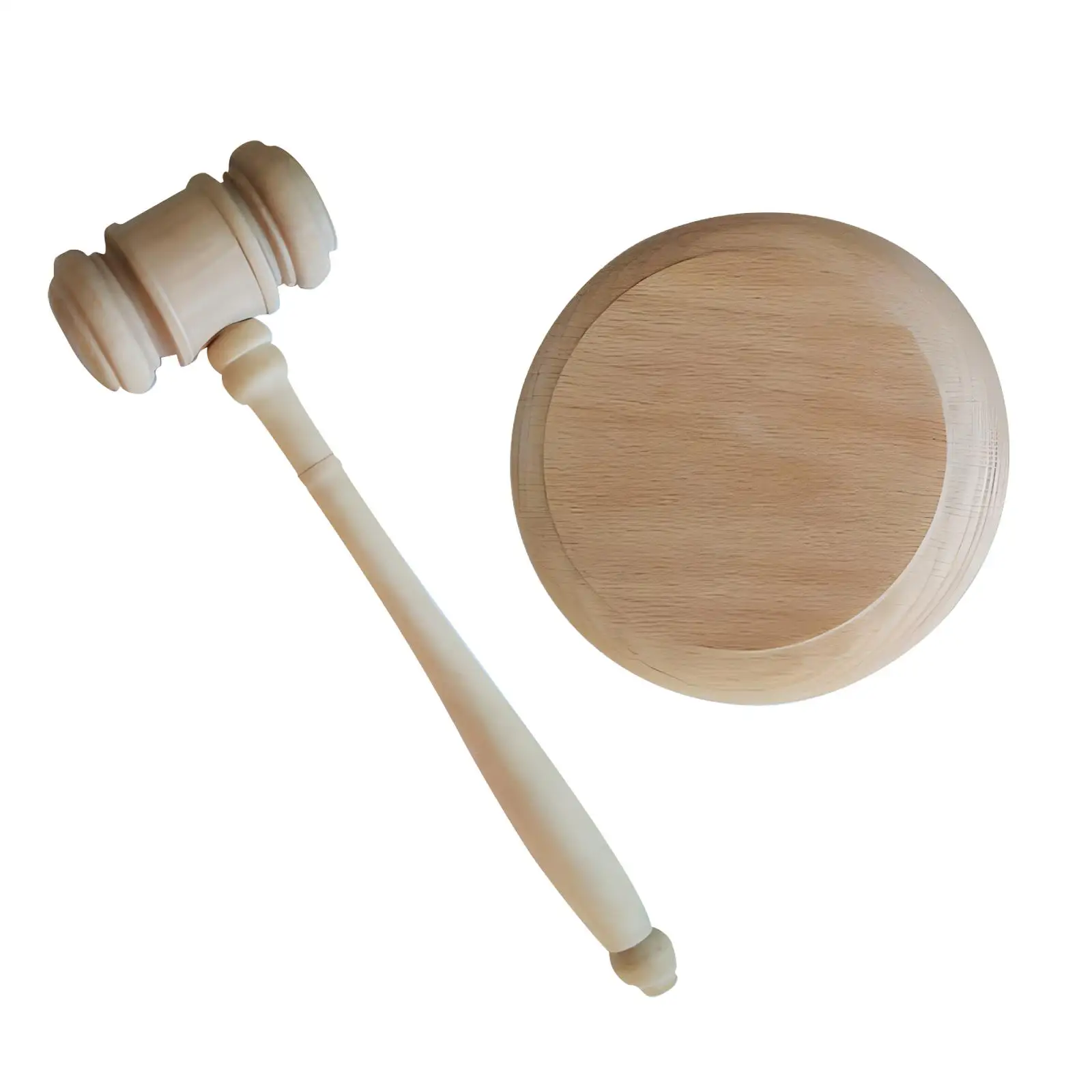 Wooden Gavel and Block Set 21cm Mallet Handmade Judge Gavels Hand Hammer Auction Mallet Toy for Meeting Courtroom Students Judge