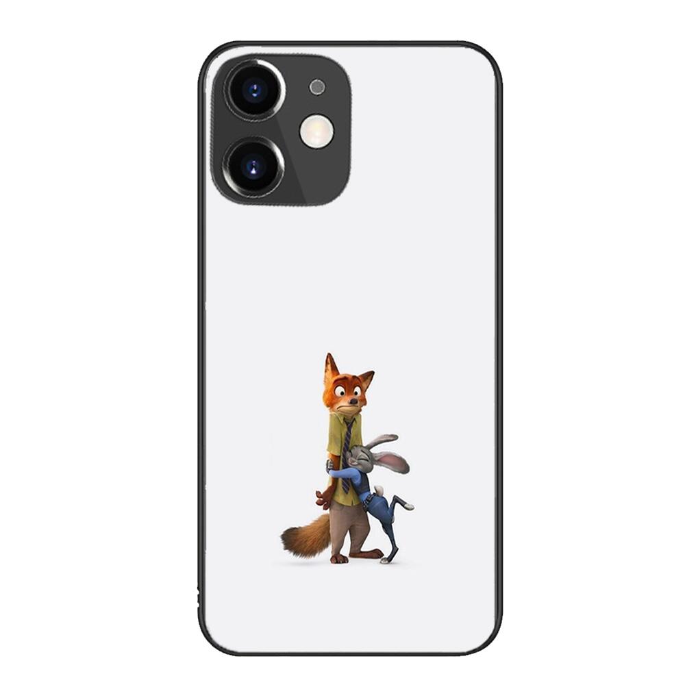 Zootopia cartoon Black mobile phone case For IPhone 13 12 11 Pro Max Mini SE XR X XS  Max 8Plus 7plus 6 6S  New Shell phone Case cute iphone xr cases