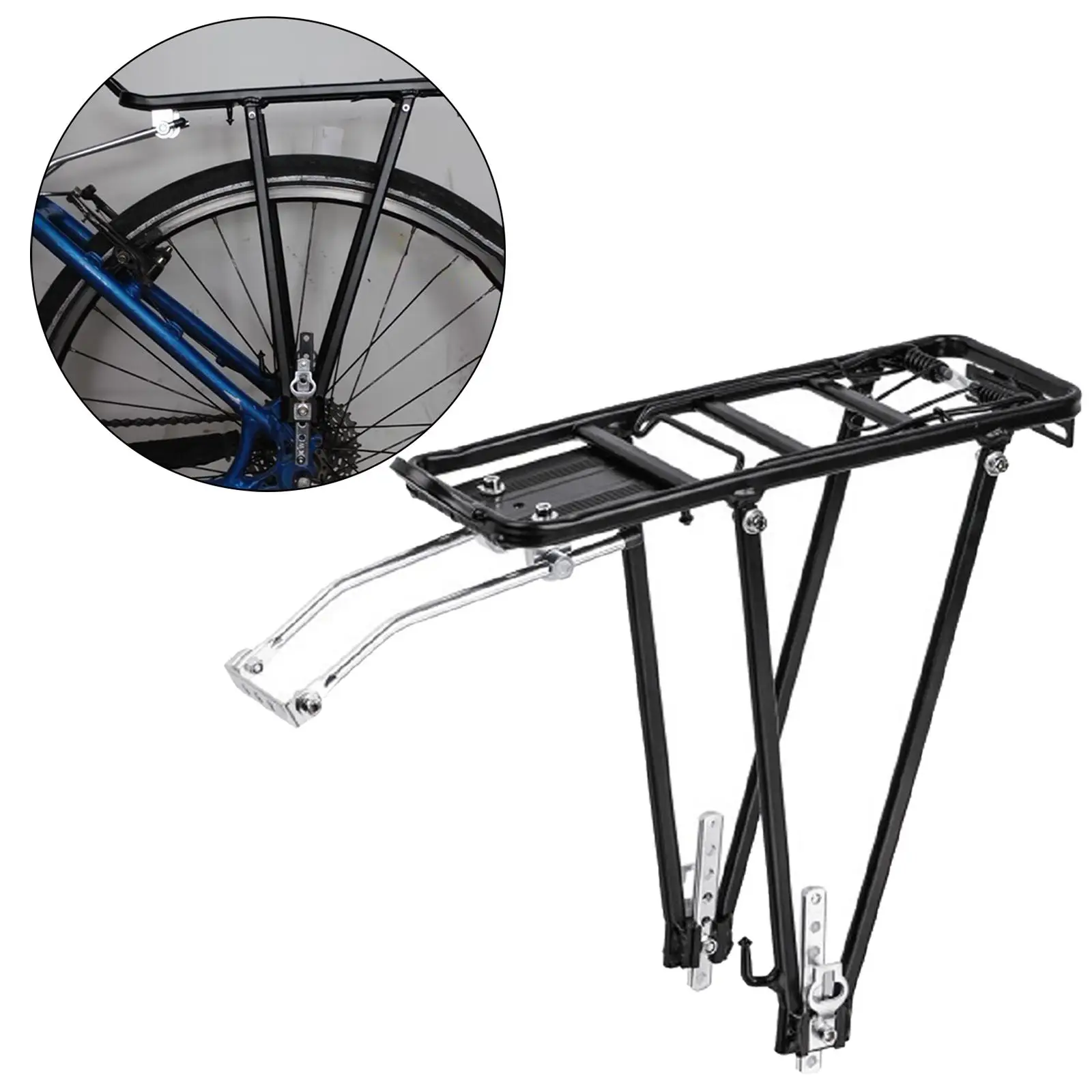Rear Bicycle Bike Rack Luggage Carrier Shelf Rear Seat Post Rack Frame Bracket for Easy to Install