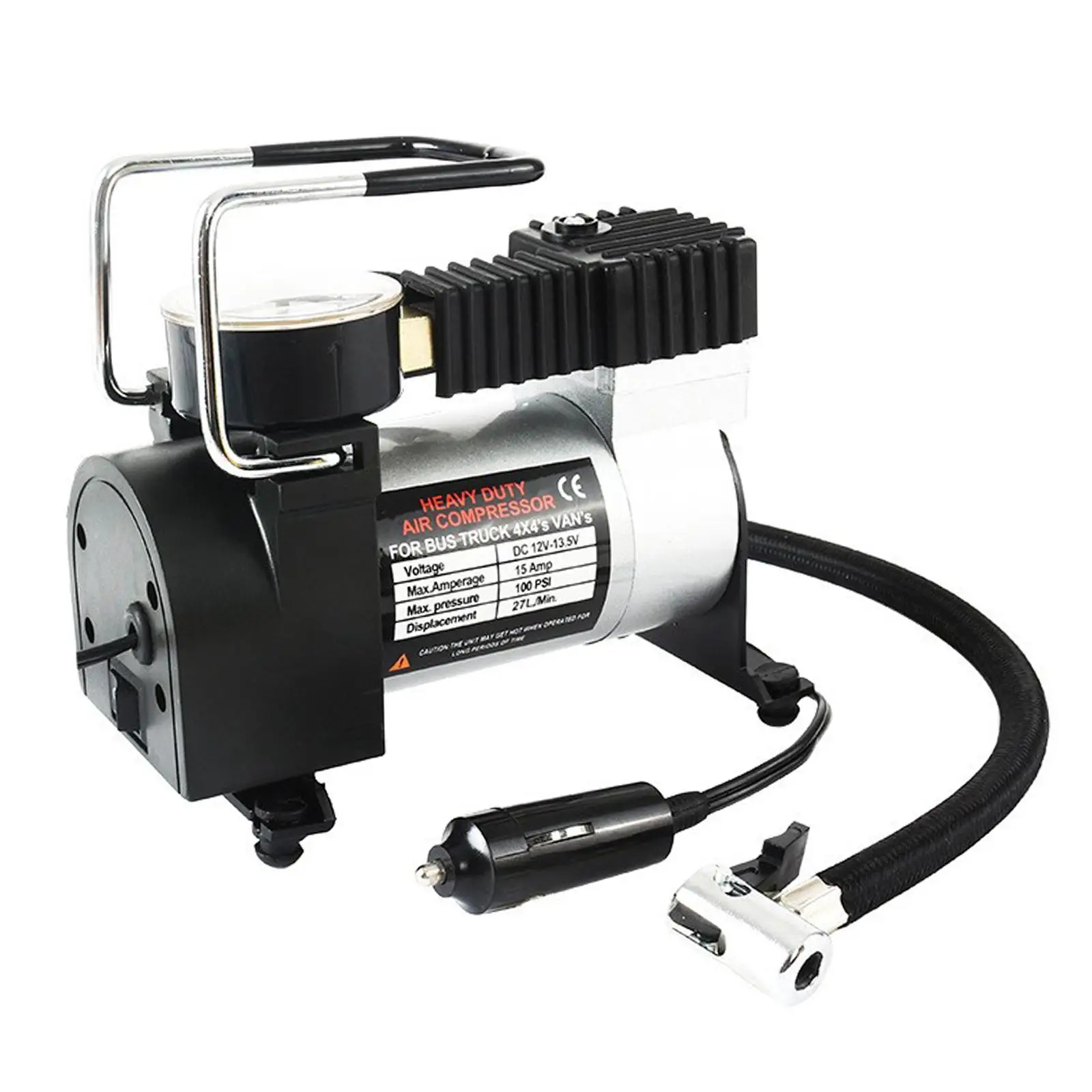 Portable Car Electric Air Pump Inflator Deflator, 12V Mini Compact Compressor