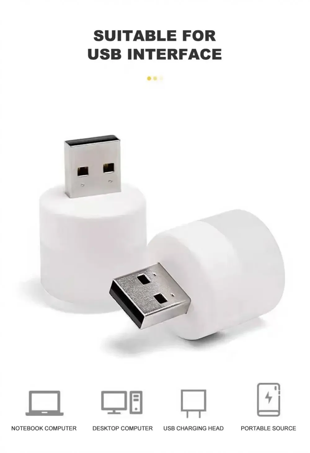 1-20Pcs Mini USB Night Light Warm White Eye Protection Book Reading Light USB Plug Computer Mobile Power Charging LED Night Lamp