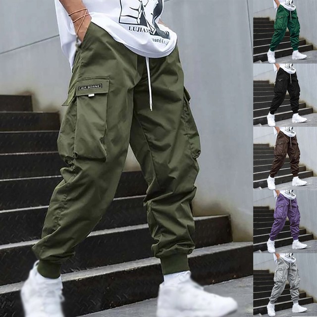 Men's Casual Sports Jogging Cargo Pants Pockets Streetwear Hip-Hop - Image 6