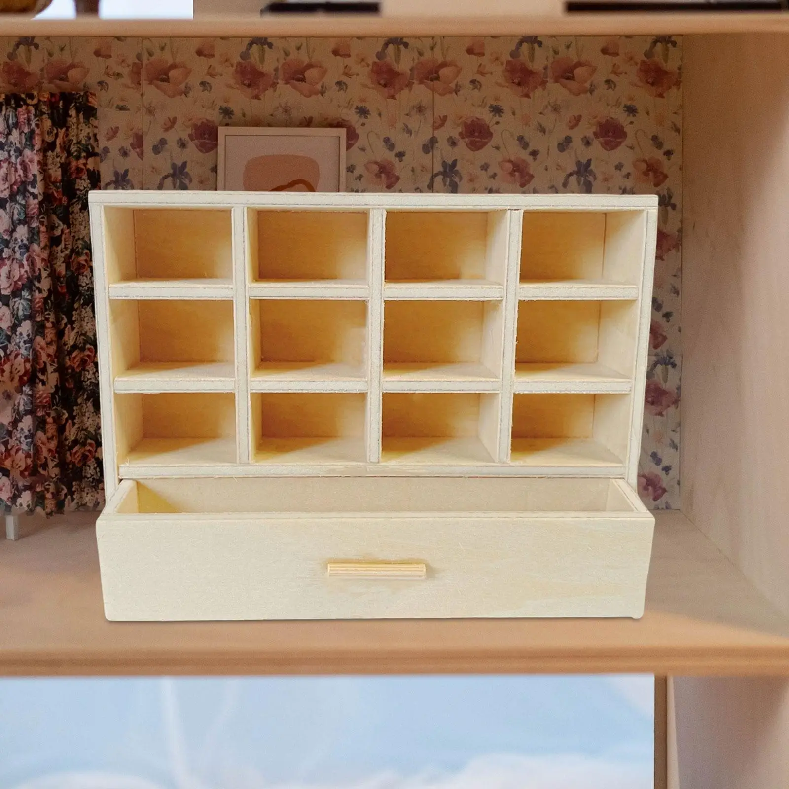 1/12 Dollhouse Miniature Model Bookshelf Scenery Supplies Accessories Home Furniture Toys Bedroom Living Room Decor