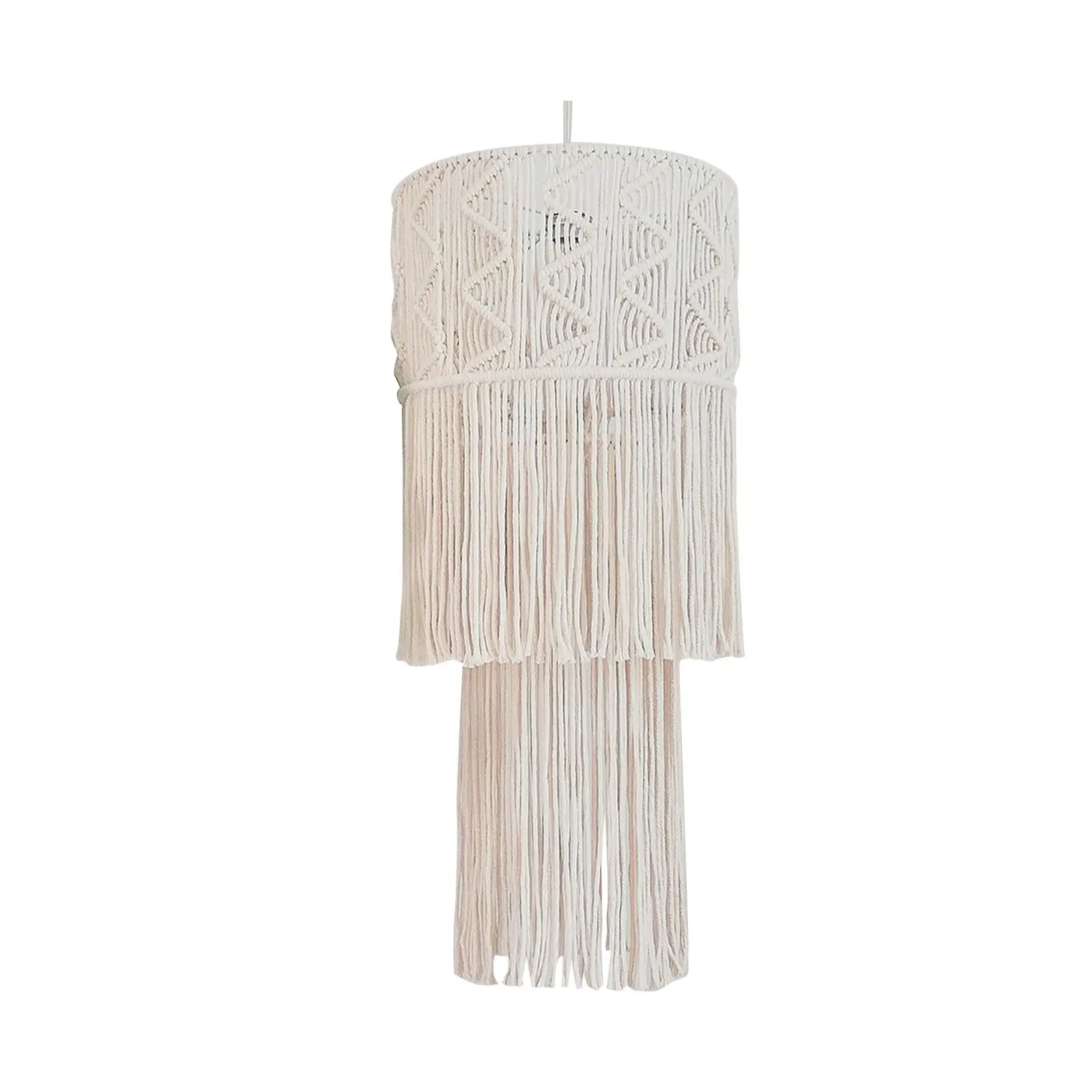 Macrame Lamp Shade Light Cover Boho Hanging Lamp Decoration Light Shade Only Tassel Lampshade for Party Home Wedding Decor
