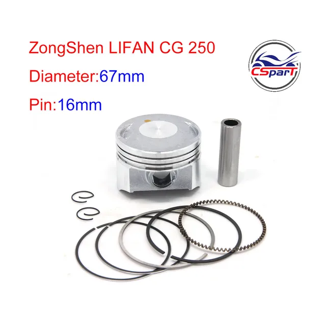 CG250 67mm 16mm Lifan Zongshen Loncin CG 250CC 250 piston