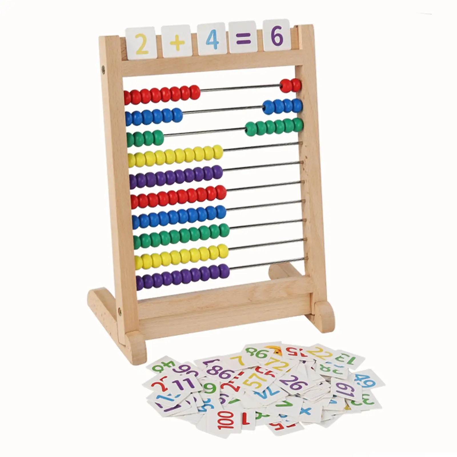 Classic Wooden Abacus Math Games Sturdy Wooden Construction Educational Counting Frames Toy for Elementary Preschool Children