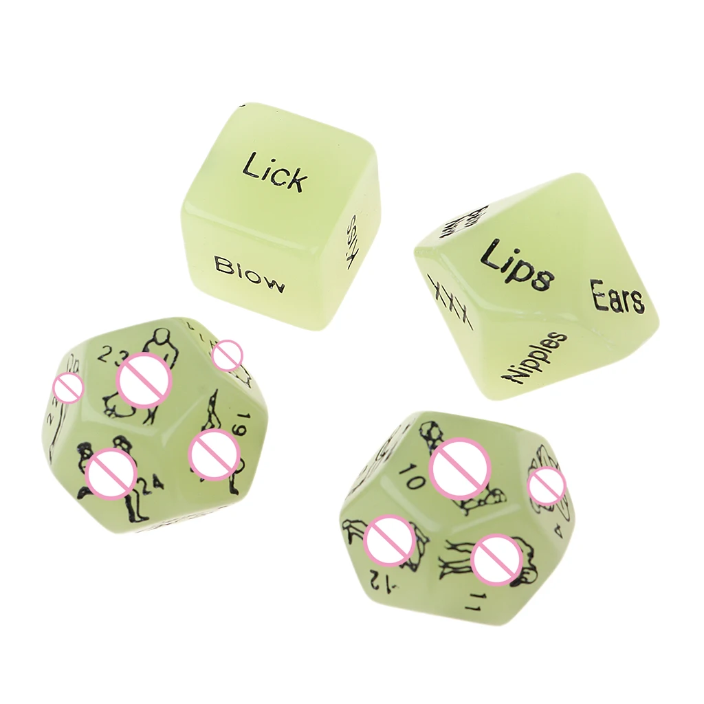 4Pcs Position Dice D12 D10 D6 for Glow Night Play Toy