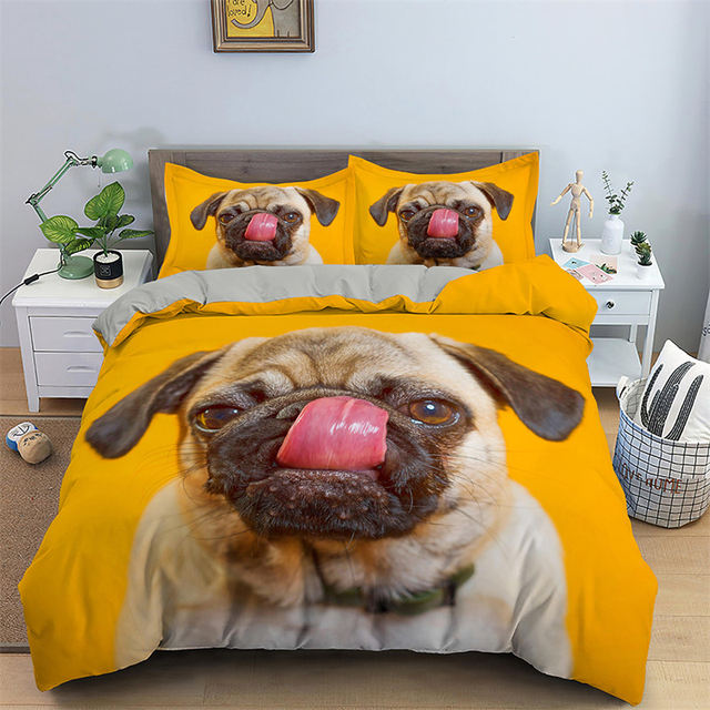 Dog Bedding Pug Twin Sheet Set King Size Pug Bed Covers Pug Duvet