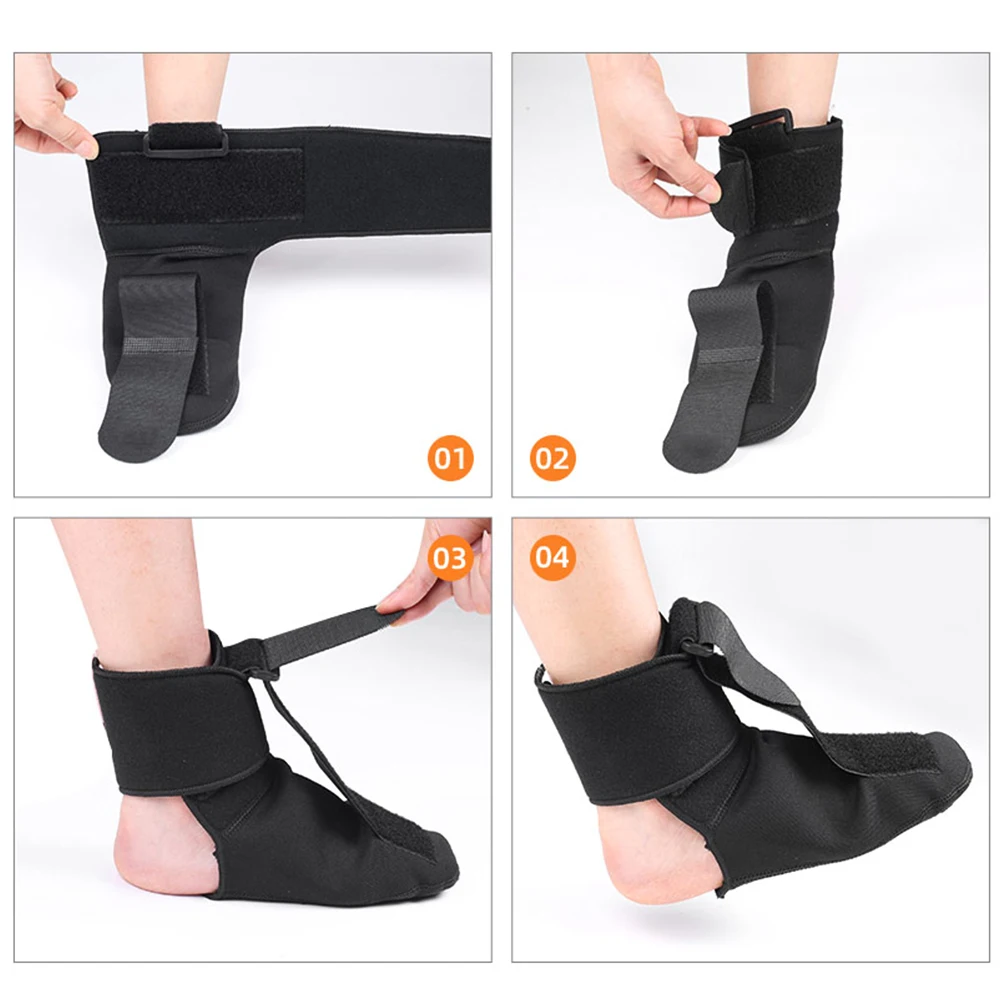 Kompressions-Plantarfasziitis-Nachtschienen-Socke, orthopädische Fußstütze mit Dorsalstropfen, weiche Dehnungs-Stiefelschienen für Füße – Detail 9