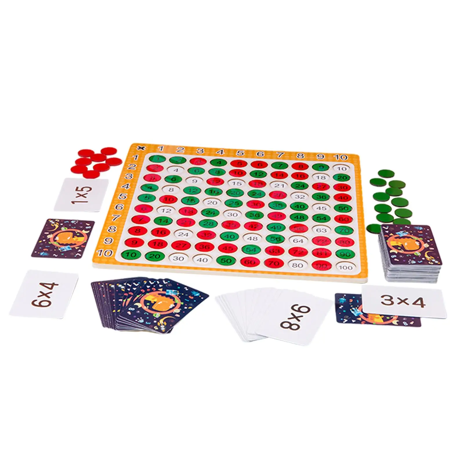 Math Multiplication Board Games Wooden Math Block Board for Toddler Kids