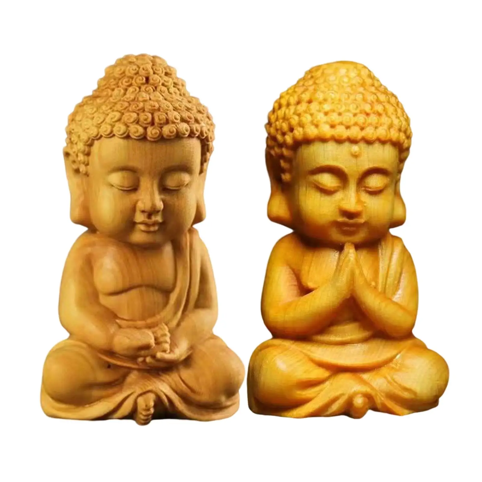 Buddha Statue Decorative Sculpture Ornaments Monk Miniature Sakyamuni Figurine for Shop Gifts