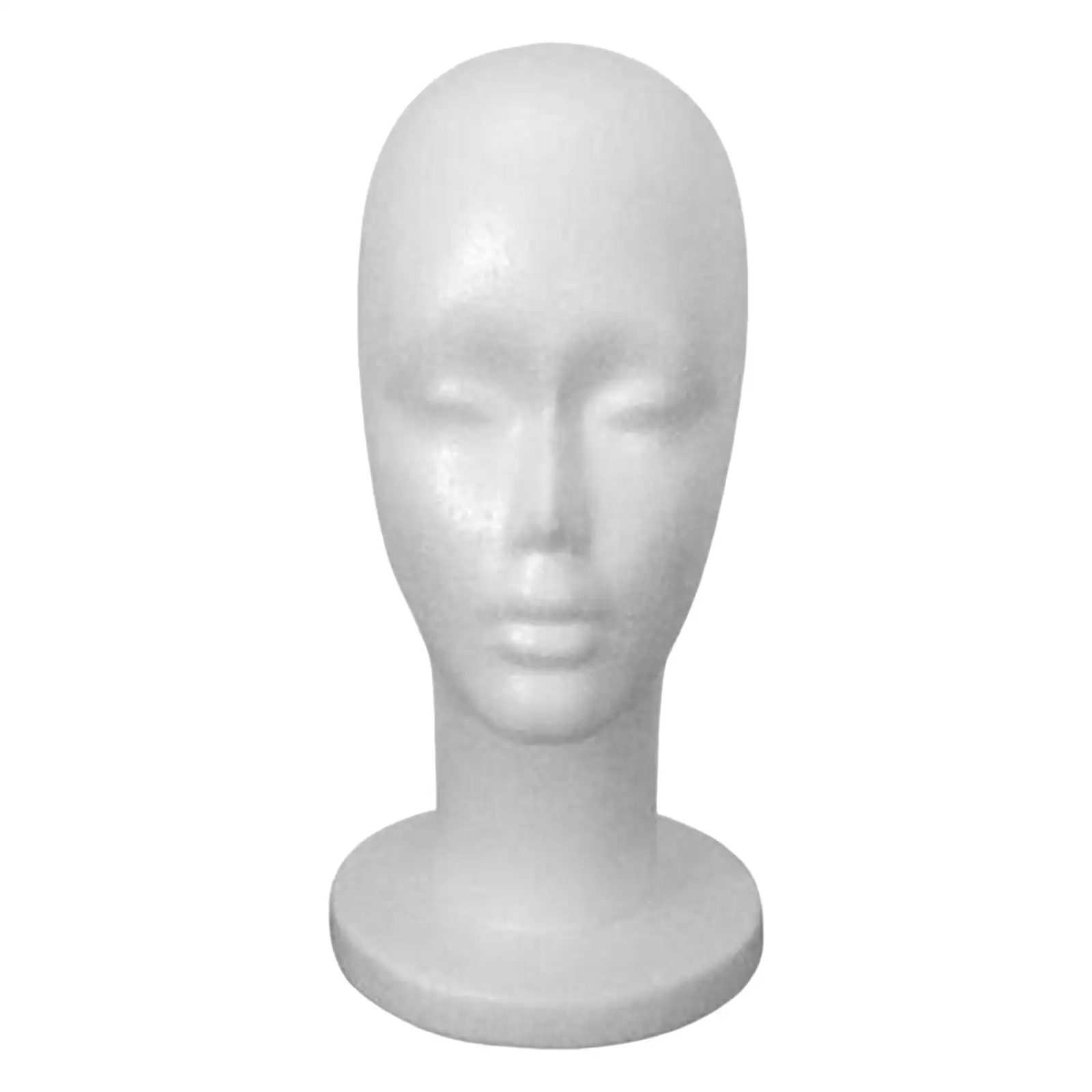 Female Foam Mannequin Head Model Hat Glasses Holder White 51.5cm Head Circumference Lightweight Yet Sturdy Practical Height 29cm