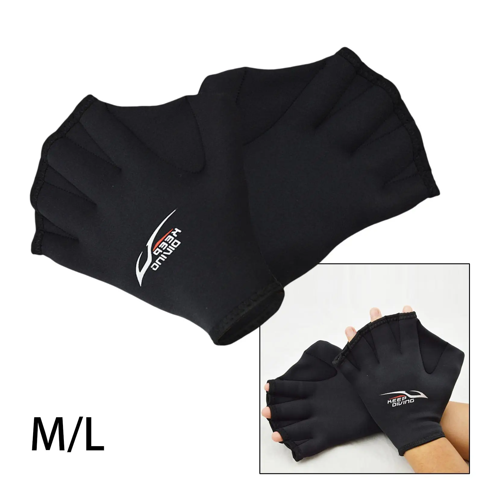 Swimming Gloves, Swim Training Gloves, Neoprene Gloves, Webbed Water Resistant Training Gloves for Swimming Diving