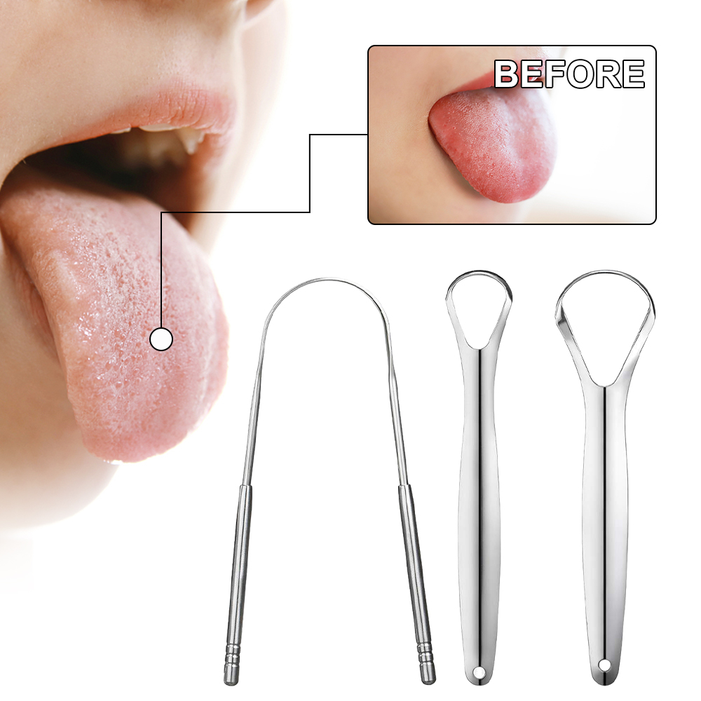 Best of Stainless Steel Tongue Scraper Cleaner Silver Tongue Fresh Cleaning Tool Kit Coated Oral Hygiene Cleaner Kit For Oral Health Reviews & Tips - Image 2