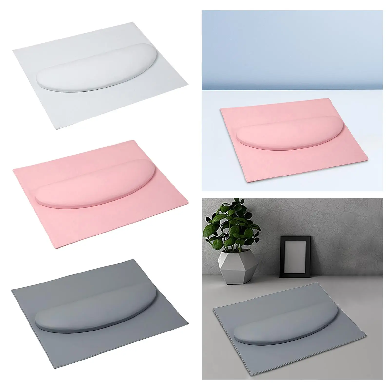 Nail Pillow and Mat Professional Washable Mat PU Leather Desktop Table Nail Hand Rest Holder for Manicurist Home Nail Techs Use
